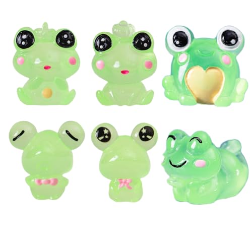 6er-Pack Niedliche Leuchtende Froschfiguren, Mini-Tiere Aus Kunstharz Für Die DIY-Gartendekoration Im Topf von Zeyeo