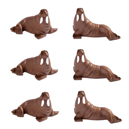 6er-Pack Realistische Walrossfiguren, Strandlandschaftsgestaltung Und DIY-Dekorationszubehör von Zeyeo