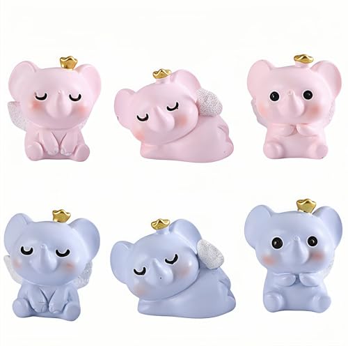 6er-Pack Rosa Und Blaue Mini-Ornamente In Elefantenform, DIY-Heimdekoration Für Auto Und Schreibtisch 6er-Pack Rosa Und Blaue Mini-Ornamente In Elefantenform, DIY-Heimdekoration Für Auto Und Schreibtisch von Zeyeo