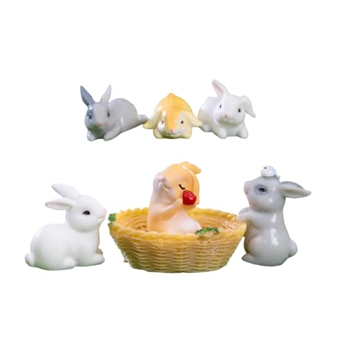 7er-Pack Kaninchenfiguren, Tortenaufsätze Für Gartentöpfe, DIY- Und Desktop-Mini-Ornamente 7er-Pack Kaninchenfiguren, Tortenaufsätze Für Gartentöpfe, DIY- Und Desktop-Mini-Ornamente von Zeyeo