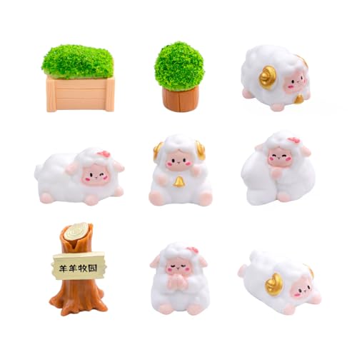 9er-Pack Süße Lammfiguren, DIY-Farm-Serie, Feengarten-Landschaftsdekoration 9er-Pack Süße Lammfiguren, DIY-Farm-Serie, Feengarten-Landschaftsdekoration von Zeyeo