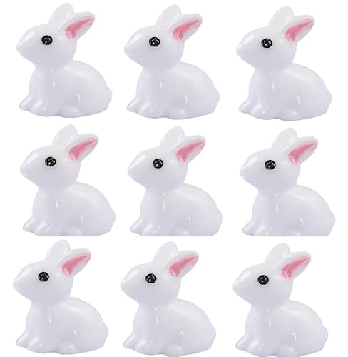 9er-Packung Mini-Statuen Von Kaninchen Mit Kleinen Ohren, DIY-Dekoration Für Den Garten Im Topf, Landschaftsbau-Zubehör von Zeyeo