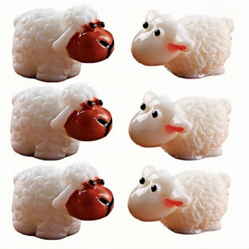 Mini-Ornamente Mit Rot-weißem Schafsmaul, 6er-Pack, Auto-/Schreibtisch-Dekoration Mini-Ornamente Mit Rot-weißem Schafsmaul, 6er-Pack, Auto-/Schreibtisch-Dekoration von Zeyeo