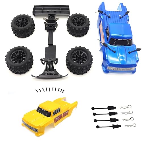 Zeyoking Custom Monster Truck Body Shell Kit for Wltoys 144001 144010 1/14 RC Buggy Upgrade (Blue Red Body) (Blue Yellow) von Zeyoking