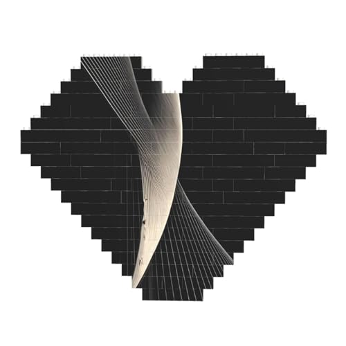 Abstrakte Kurven Druck Baustein Block Puzzle - Herzförmige Bildpuzzles, Holzbild Puzzle Abstrakte Kurven Druck Baustein Block Puzzle - Herzförmige Bildpuzzles, Holzbild Puzzle von ZhRiYan