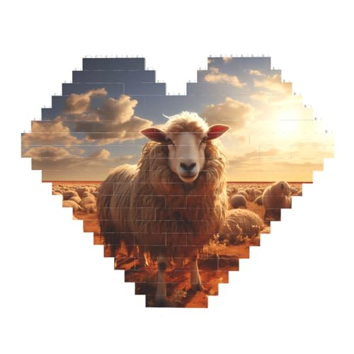 Australian Sheep Print Building Brick Block Puzzle - Heart Shaped Picture Puzzles, Wooden Picture Jigsaw Puzzles Australian Sheep Print Building Brick Block Puzzle - Heart Shaped Picture Puzzles, Wooden Picture Jigsaw Puzzles von ZhRiYan