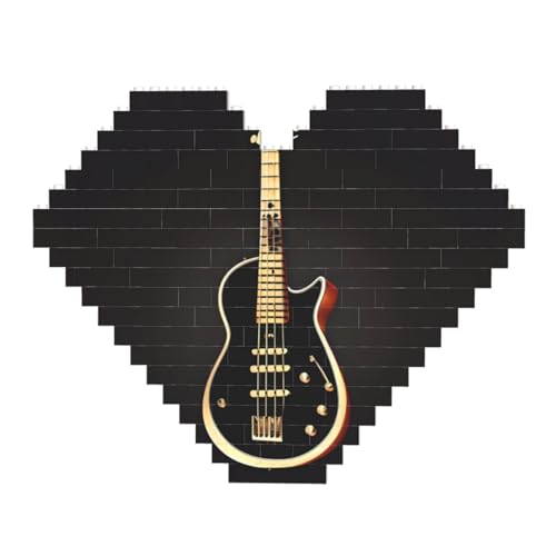Black Guitar Print Building Brick Block Puzzle - Heart Shaped Picture Puzzles, Wooden Picture Jigsaw Puzzles Black Guitar Print Building Brick Block Puzzle - Heart Shaped Picture Puzzles, Wooden Picture Jigsaw Puzzles von ZhRiYan