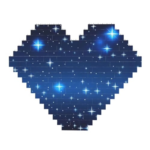 Blue Star Pattern Print Building Brick Block Puzzle - Heart Shaped Picture Puzzles, Wooden Picture Jigsaw Puzzles Blue Star Pattern Print Building Brick Block Puzzle - Heart Shaped Picture Puzzles, Wooden Picture Jigsaw Puzzles von ZhRiYan