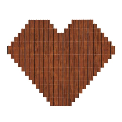 Braunes Holzmuster-Druck-Baustein-Puzzle – Herzförmige Bildpuzzles, Holzbilder-Puzzles Braunes Holzmuster-Druck-Baustein-Puzzle – Herzförmige Bildpuzzles, Holzbilder-Puzzles von ZhRiYan