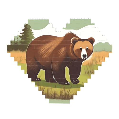 Brown Bear Walking Print Building Brick Block Puzzle - Heart Shaped Picture Puzzles, Wooden Picture Jigsaw Puzzles Brown Bear Walking Print Building Brick Block Puzzle - Heart Shaped Picture Puzzles, Wooden Picture Jigsaw Puzzles von ZhRiYan