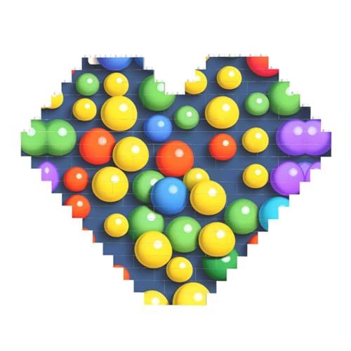 Bunte Bälle Druck Baustein-Puzzle – Herzförmige Bilderpuzzles, Holzbilder-Puzzles Bunte Bälle Druck Baustein-Puzzle – Herzförmige Bilderpuzzles, Holzbilder-Puzzles von ZhRiYan