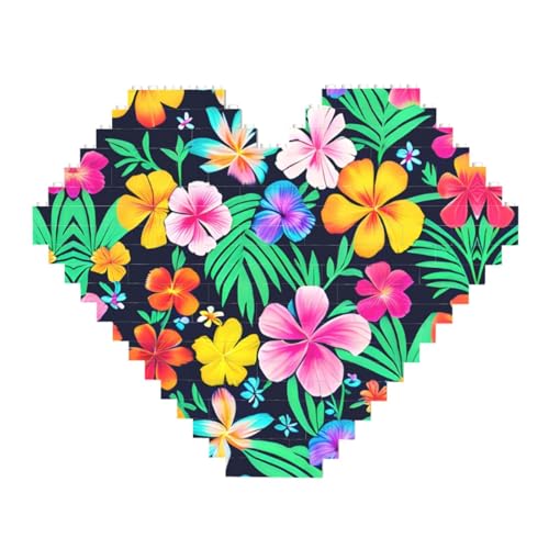 Bunte Blumen Druck Baustein-Puzzle – Herzförmige Bilderpuzzles, Holzbilder-Puzzles Bunte Blumen Druck Baustein-Puzzle – Herzförmige Bilderpuzzles, Holzbilder-Puzzles von ZhRiYan