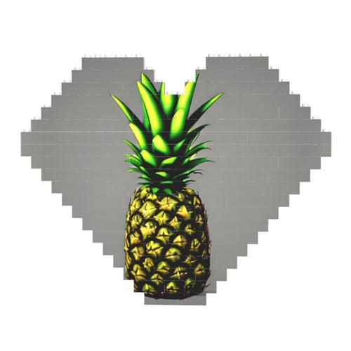 Cartoon Ananas Druck Baustein Block Puzzle - Herzförmige Bildpuzzles Holzbild Puzzle von ZhRiYan