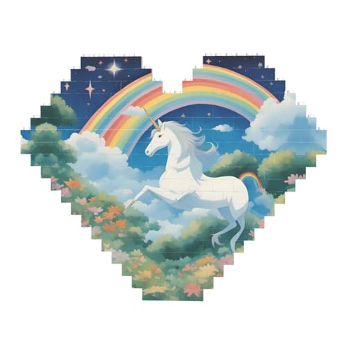 Ein schönes Einhörner-Druck-Baustein-Puzzle – Herzförmige Bilderpuzzles, Holzbilder-Puzzles Ein schönes Einhörner-Druck-Baustein-Puzzle – Herzförmige Bilderpuzzles, Holzbilder-Puzzles von ZhRiYan