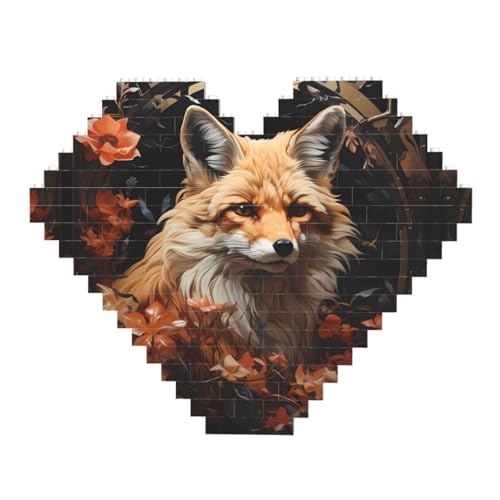 Fox and Flowers Print Building Brick Block Puzzle - Heart Shaped Picture Puzzles, Wooden Picture Jigsaw Puzzles Fox and Flowers Print Building Brick Block Puzzle - Heart Shaped Picture Puzzles, Wooden Picture Jigsaw Puzzles von ZhRiYan