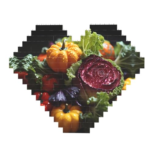 Frischer Kohldruck Baustein Block Puzzle - Herzförmige Bildpuzzles Holzbild Puzzle von ZhRiYan