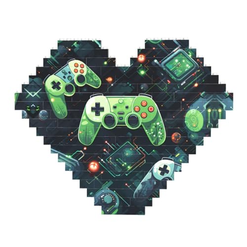 Gamepad Circuit Version Print Building Brick Block Puzzle - Heart Shaped Picture Puzzles Wooden Picture Jigsaw Puzzles Gamepad Circuit Version Print Building Brick Block Puzzle - Heart Shaped Picture Puzzles Wooden Picture Jigsaw Puzzles von ZhRiYan