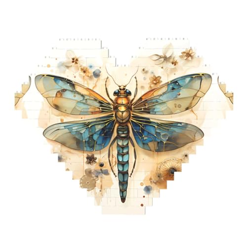 Goldene zarte Libelle auf gelbem Hintergrund Druck Baustein Block Puzzle - Herzförmige Bilderpuzzles, Holzbilder-Puzzles Goldene zarte Libelle auf gelbem Hintergrund Druck Baustein Block Puzzle - Herzförmige Bilderpuzzles, Holzbilder-Puzzles von ZhRiYan