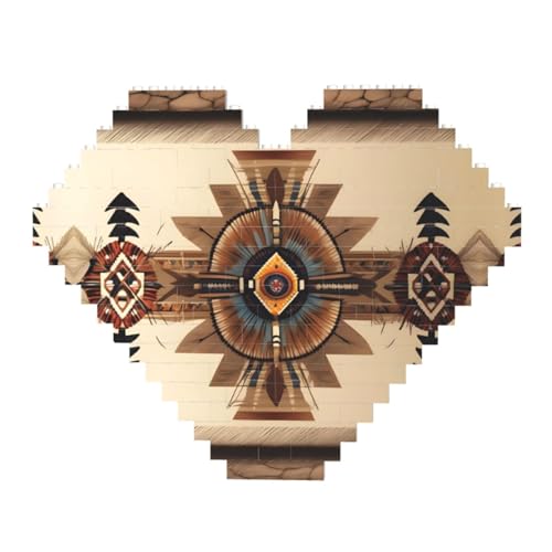 Indianer-Malerei-Druck-Baustein-Puzzle – Herzförmige Bildpuzzles, Holzbilder-Puzzles Indianer-Malerei-Druck-Baustein-Puzzle – Herzförmige Bildpuzzles, Holzbilder-Puzzles von ZhRiYan