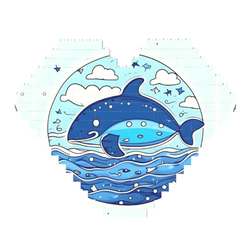 Kleiner Wal Schwimmen Druck Baustein Block Puzzle - Herzförmige Bildpuzzles Holzbild Puzzle Kleiner Wal Schwimmen Druck Baustein Block Puzzle - Herzförmige Bildpuzzles Holzbild Puzzle von ZhRiYan