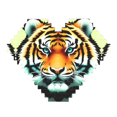 Little Fat Tiger Head Print Building Brick Block Puzzle - Heart Shaped Picture Puzzles, Wooden Picture Jigsaw Puzzles Little Fat Tiger Head Print Building Brick Block Puzzle - Heart Shaped Picture Puzzles, Wooden Picture Jigsaw Puzzles von ZhRiYan