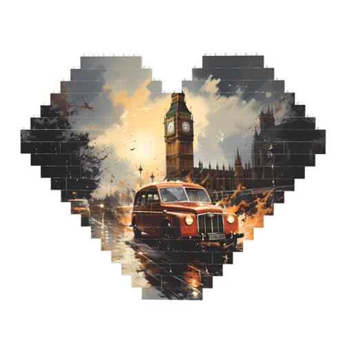 London Color Taxi Print Building Brick Block Puzzle - Heart Shaped Picture Puzzles, Wooden Picture Jigsaw Puzzles London Color Taxi Print Building Brick Block Puzzle - Heart Shaped Picture Puzzles, Wooden Picture Jigsaw Puzzles von ZhRiYan