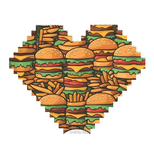 Many Cute Burgers Print Building Brick Block Puzzle - Heart Shaped Picture Puzzles, Wooden Picture Jigsaw Puzzles Many Cute Burgers Print Building Brick Block Puzzle - Heart Shaped Picture Puzzles, Wooden Picture Jigsaw Puzzles von ZhRiYan