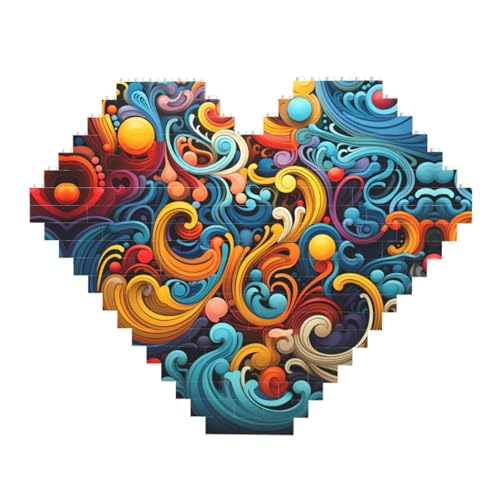 Mehrfarbige Streifen Druck Baustein-Puzzle – Herzförmige Bilderpuzzles, Holzbilder-Puzzles Mehrfarbige Streifen Druck Baustein-Puzzle – Herzförmige Bilderpuzzles, Holzbilder-Puzzles von ZhRiYan