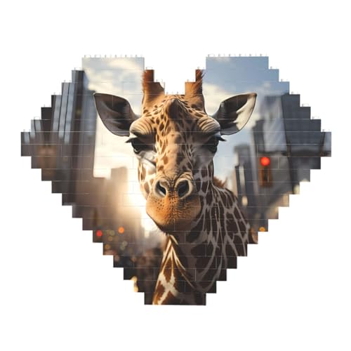 New York Giraffe Street Print Building Brick Block Puzzle - Heart Shaped Picture Puzzles, Wooden Picture Jigsaw Puzzles New York Giraffe Street Print Building Brick Block Puzzle - Heart Shaped Picture Puzzles, Wooden Picture Jigsaw Puzzles von ZhRiYan