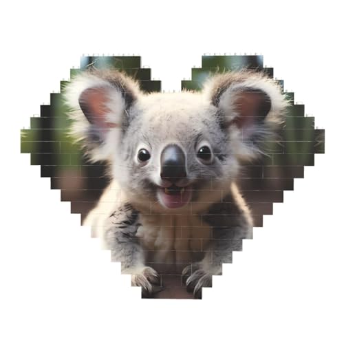 Niedliches Koala-Druck-Baustein-Puzzle – Herzförmige Bildpuzzles, Holzbilder-Puzzles Niedliches Koala-Druck-Baustein-Puzzle – Herzförmige Bildpuzzles, Holzbilder-Puzzles von ZhRiYan
