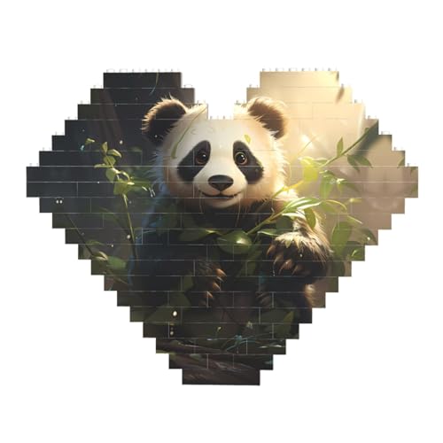 Niedliches Panda-Pflanzendruck-Baustein-Puzzle – Herzförmige Bildpuzzles, Holzbilder-Puzzles Niedliches Panda-Pflanzendruck-Baustein-Puzzle – Herzförmige Bildpuzzles, Holzbilder-Puzzles von ZhRiYan
