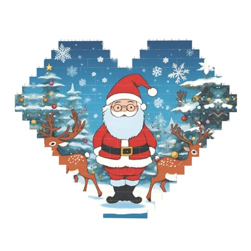 Niedliches Weihnachtshirsch-Druck-Baustein-Puzzle – Herzförmige Bildpuzzles, Holzbilder-Puzzles Niedliches Weihnachtshirsch-Druck-Baustein-Puzzle – Herzförmige Bildpuzzles, Holzbilder-Puzzles von ZhRiYan