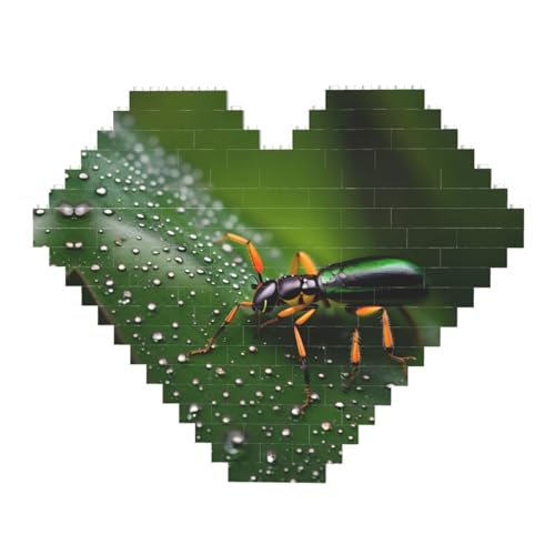 Regenbogen-Insekten Druck Baustein-Puzzle – Herzförmige Bilderpuzzles, Holzbilder-Puzzles von ZhRiYan