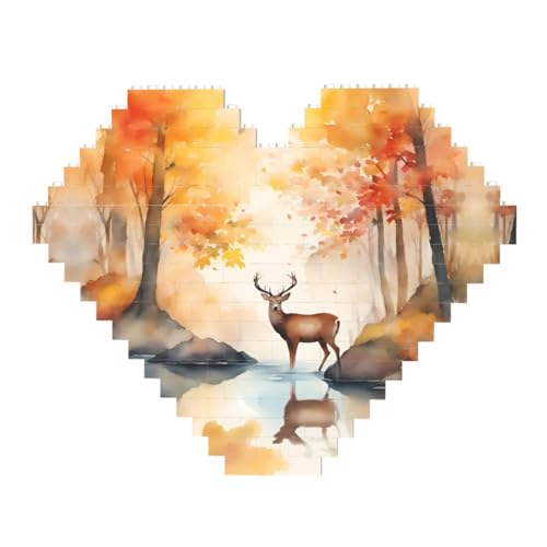 Schönes Hirsch-Druck-Baustein-Puzzle – Herzförmige Bildpuzzles, Holzbilder-Puzzles Schönes Hirsch-Druck-Baustein-Puzzle – Herzförmige Bildpuzzles, Holzbilder-Puzzles von ZhRiYan