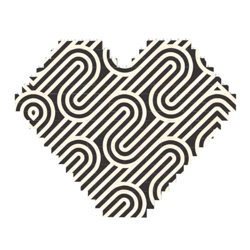 Schwarze, geschwungene Texturdruck-Baustein-Puzzle, herzförmige Bildpuzzles, Holzbilder-Puzzles Schwarze, geschwungene Texturdruck-Baustein-Puzzle, herzförmige Bildpuzzles, Holzbilder-Puzzles von ZhRiYan