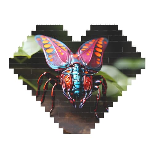 Strange Insects Print Building Brick Block Puzzle - Heart Shaped Picture Puzzles, Wooden Picture Jigsaw Puzzles Strange Insects Print Building Brick Block Puzzle - Heart Shaped Picture Puzzles, Wooden Picture Jigsaw Puzzles von ZhRiYan