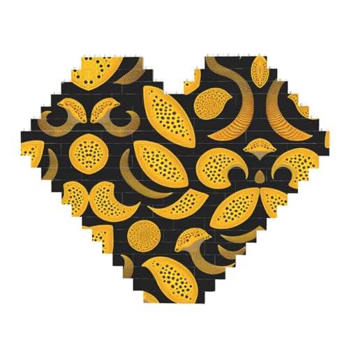 Unbekannt Creatures Print Building Brick Block Puzzle - Heart Shaped Picture Puzzles, Wooden Picture Jigsaw Puzzles von ZhRiYan