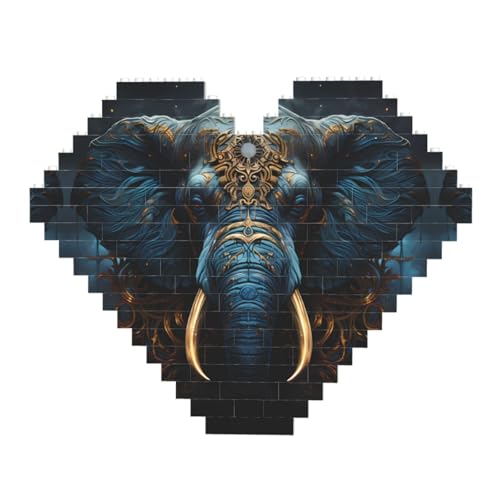Unheimlicher Elefanten-Druck Baustein-Puzzle – Herzförmige Bildpuzzles, Holzbilder-Puzzles Unheimlicher Elefanten-Druck Baustein-Puzzle – Herzförmige Bildpuzzles, Holzbilder-Puzzles von ZhRiYan