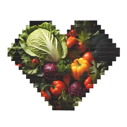 Viel frisches Gemüse drucken Baustein-Puzzle – Herzförmige Bilderpuzzles, Holzbilder-Puzzles Viel frisches Gemüse drucken Baustein-Puzzle – Herzförmige Bilderpuzzles, Holzbilder-Puzzles von ZhRiYan