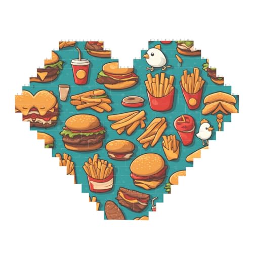 Viele Cartoon-Burger-Pommes-Druck-Baustein-Puzzle – Herzförmige Bildpuzzles, Holzbilder-Puzzles Viele Cartoon-Burger-Pommes-Druck-Baustein-Puzzle – Herzförmige Bildpuzzles, Holzbilder-Puzzles von ZhRiYan