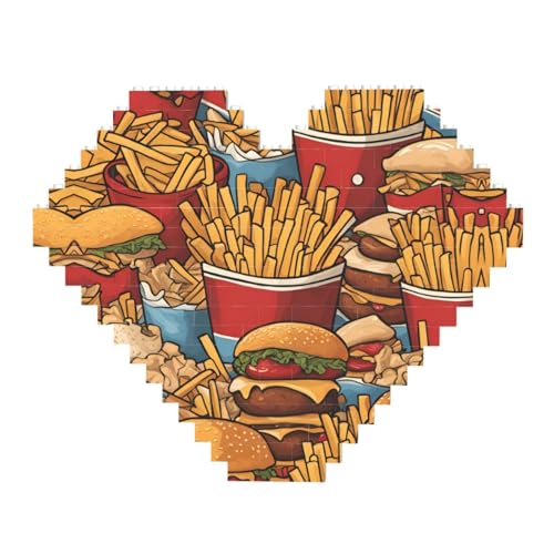 Viele niedliche Pommes-Druck-Baustein-Puzzles – herzförmige Bilderpuzzles, Holzbilder-Puzzles von ZhRiYan