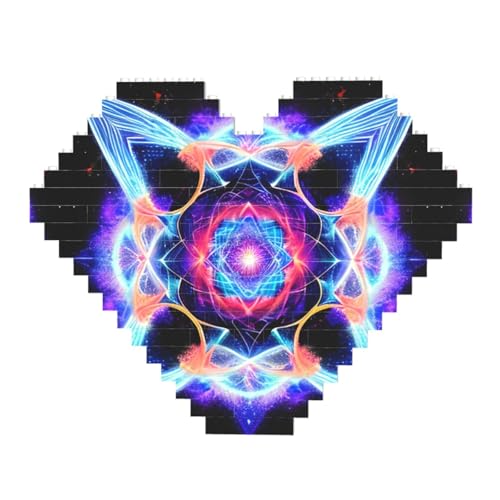 Vierdimensionales Weltraumdruck-Baustein-Puzzle – Herzförmige Bildpuzzles, Holzbilder-Puzzles von ZhRiYan