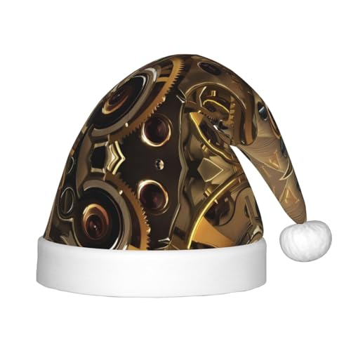ZhRiYan Coole Steampunk-Zahnräder klassische Weihnachtsmann-Weihnachtsmann-Neujahrsparty-Kopfbedeckung - warme Urlaubsmütze - perfekte Kopfbedeckung für Weihnachten, Halloween von ZhRiYan