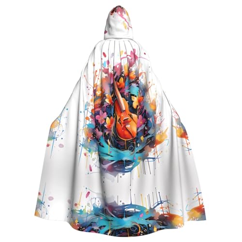 ZhRiYan Farbenfroher Gitarren-Kapuzenumhang – ideal für Cosplay, Weihnachten, Halloween und Osterpartys – Stil für jede Bühne oder Maskerade ZhRiYan Farbenfroher Gitarren-Kapuzenumhang – ideal für Cosplay, Weihnachten, Halloween und Osterpartys – Stil für jede Bühne oder Maskerade von ZhRiYan