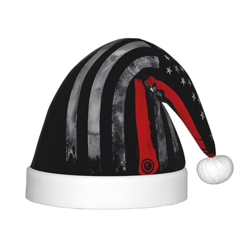 ZhRiYan Feuerwehrmann Axt Red Line Flagge Klassische Weihnachtsmann Xmas Neujahr Party Kopfbedeckung - Warme Urlaubsmütze - Perfekte Kopfschmuck für Weihnachten, Halloween von ZhRiYan