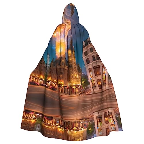 ZhRiYan Fiery Red Street4 Kapuzenumhang - Ideal für Cosplay, Weihnachten, Halloween und Osterpartys - Stil für jede Bühne oder Maskerade von ZhRiYan