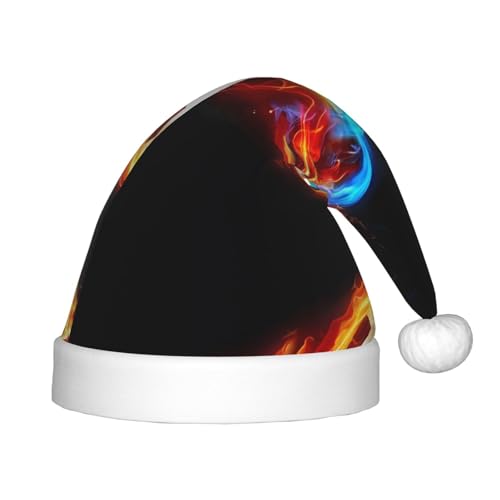 ZhRiYan Fire Dragon Roll Fußball Classic Santa Xmas New Year Party Kopfbedeckung - Warme Urlaubsmütze - Perfekte Kopfbedeckung für Weihnachten, Halloween von ZhRiYan