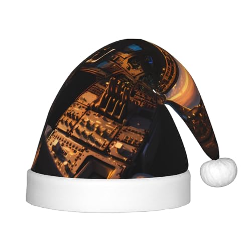 ZhRiYan Flugzeug-Cockpit, klassischer Weihnachtsmann, Weihnachten, Neujahr, Party, Kopfbedeckung, warmer Urlaubshut, perfekte Kopfbedeckung für Weihnachten, Halloween von ZhRiYan