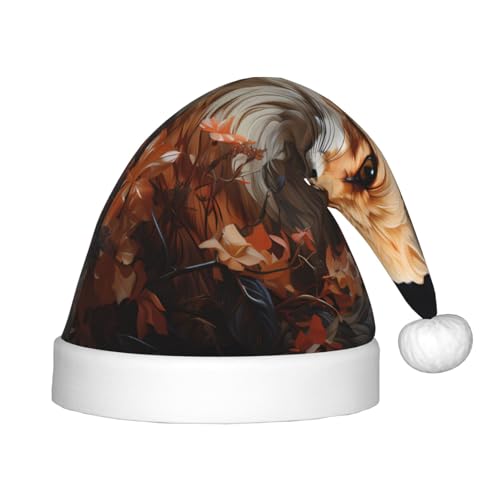 ZhRiYan Fox and Flowers Classic Santa Xmas New Year Party Headwear - Warm Holiday Hat - Perfect Headpieces for Christmas, Halloween von ZhRiYan