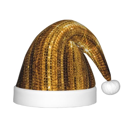 ZhRiYan Goldene Pailletten Sparkle Classic Santa Xmas Neujahr Party Kopfbedeckung - Warme Feiertagsmütze - Perfekte Kopfbedeckung für Weihnachten, Halloween von ZhRiYan